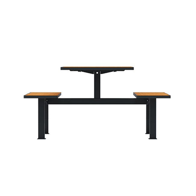 Rectangle Table + Hanging Banquettes Orpin Metal / HPL HPL + Parasol - 4places - anthracite 7016 / cl