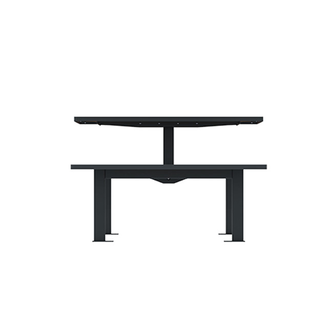 Rectangle Table + Hanging Banquettes Orpin Metal / HPL HPL + Parasol - 4places - anthracite 7016 / cl