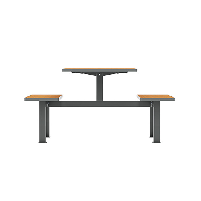 Rectangle Table + Hanging Banquettes Orpin Metal / HPL HPL + Parasol - 4places - anthracite 7016 / cl