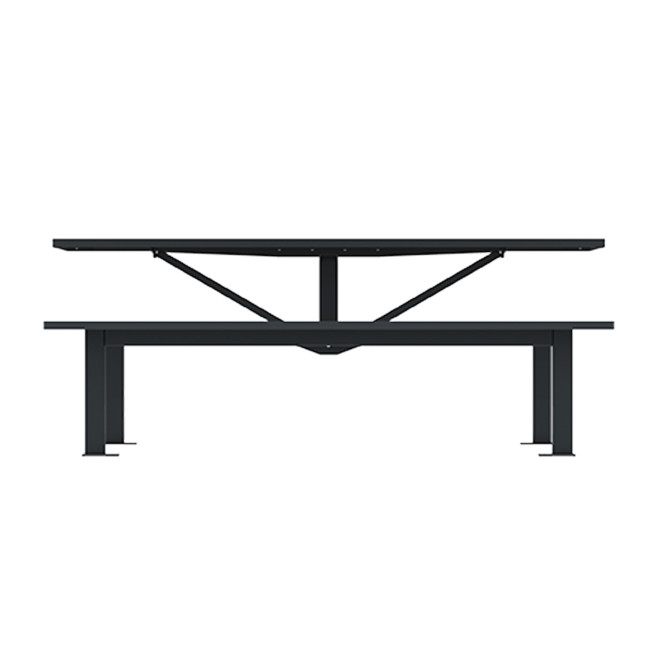 Rectangle Table + Hanging Banquettes Orpin Metal / HPL HELP + PARASOL - 6laples - anthracite 7016 / chen cl