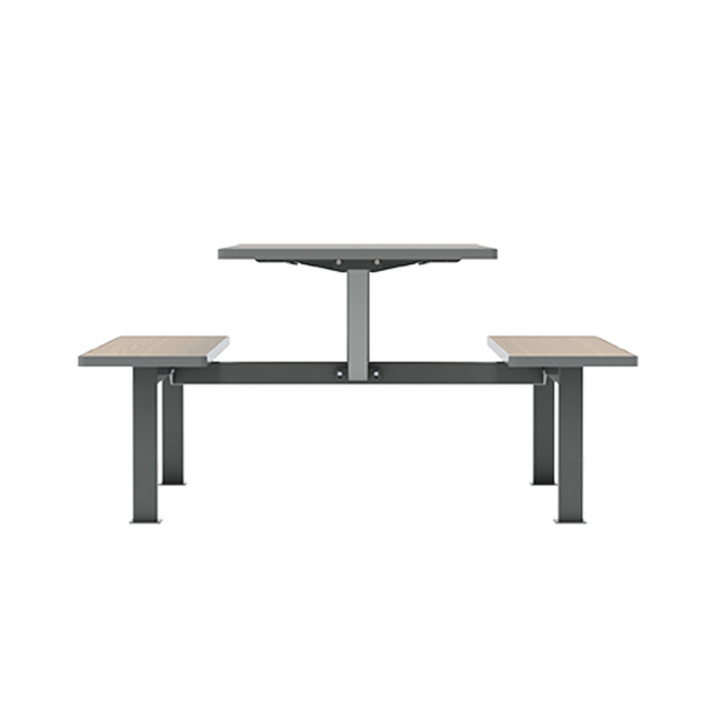Rectangle Table + Hanging Banquettes Orpin Metal / HPL HELP + PARASOL - 6laples - anthracite 7016 / chen cl
