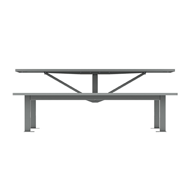 Rectangle Table + Hanging Banquettes Orpin Metal / HPL HELP + PARASOL - 6laples - anthracite 7016 / chen cl