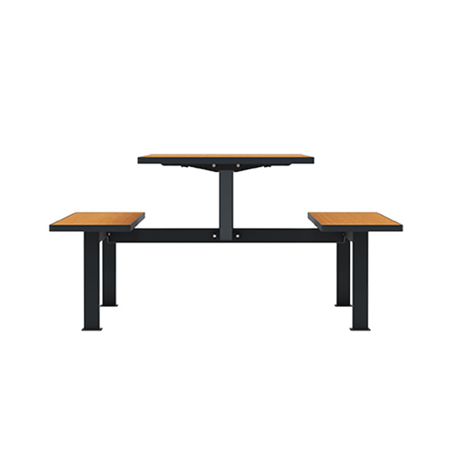 Rectangle Table + Hanging Banquettes Orpin Metal / HPL HELP + PARASOL - 6laples - anthracite 7016 / chen cl