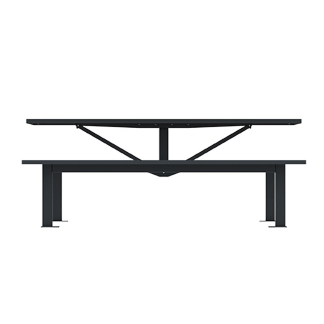Rectangle Table + Hanging Banquettes Orpin Metal / HPL HELP + PARASOL - 6laples - anthracite 7016 / chen cl