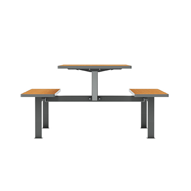 Rectangle Table + Hanging Banquettes Orpin Metal / HPL HELP + PARASOL - 6laples - anthracite 7016 / chen cl