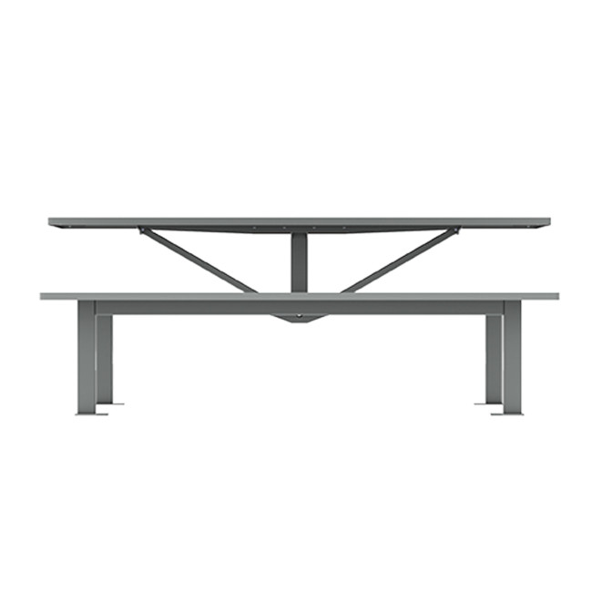 Rectangle Table + Hanging Banquettes Orpin Metal / HPL HELP + PARASOL - 6laples - anthracite 7016 / chen cl