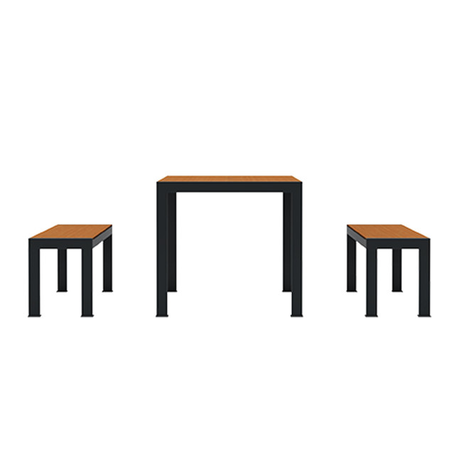 RECTANGLE TABLE + BANQUETES 8 PLACES ORPE IN METAL / HPL + SUPPORT HOARD - anthracite 7016 / cheen clear