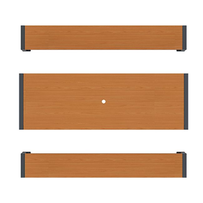RECTANGLE TABLE + BANQUETES 8 PLACES ORPE IN METAL / HPL + SUPPORT HOARD - anthracite 7016 / cheen clear