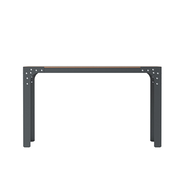 Rectangle Table Boldo Metal / HPL Help + Parasol Hole - 4places - anthracite 7016 / clear chene