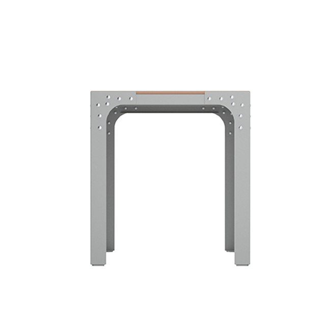 Rectangle Table Boldo Metal / HPL Help + Parasol Hole - 4places - anthracite 7016 / clear chene