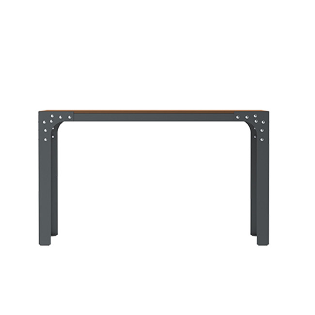 Rectangle Table Boldo Metal / HPL Help + Parasol Hole - 4places - anthracite 7016 / clear chene
