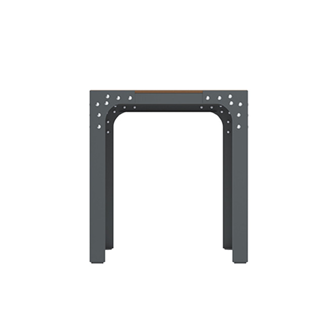 Rectangle Table Boldo Metal / HPL Help + Parasol Hole - 4places - anthracite 7016 / clear chene