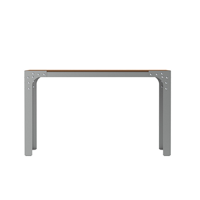 Rectangle Table Boldo Metal / HPL Help + Parasol Hole - 4places - anthracite 7016 / clear chene