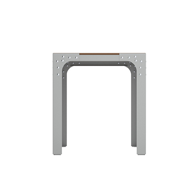 Rectangle Table Boldo Metal / HPL Help + Parasol Hole - 4places - anthracite 7016 / clear chene