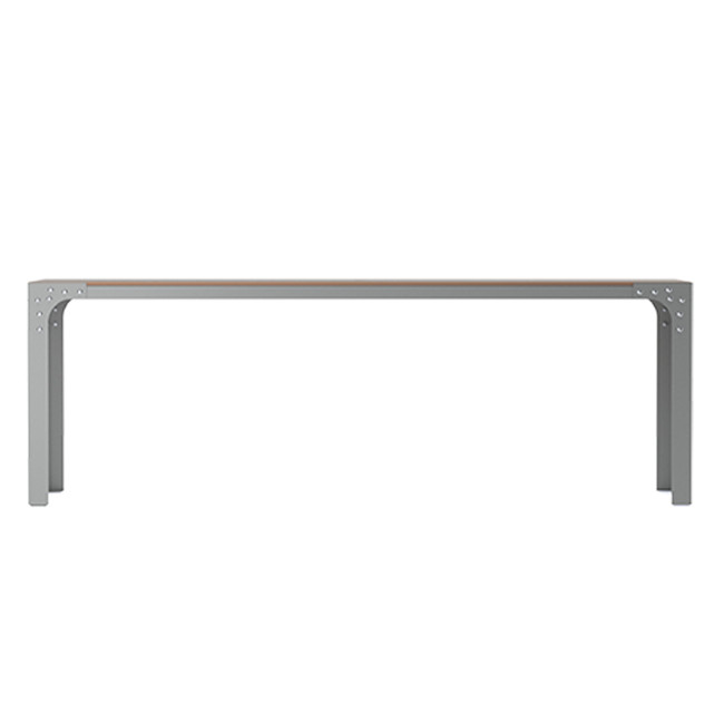 Rectangle Table Boldo Metal / HPL Handle + Parasol Hole - 8places - anthracite 7016 / clear chene