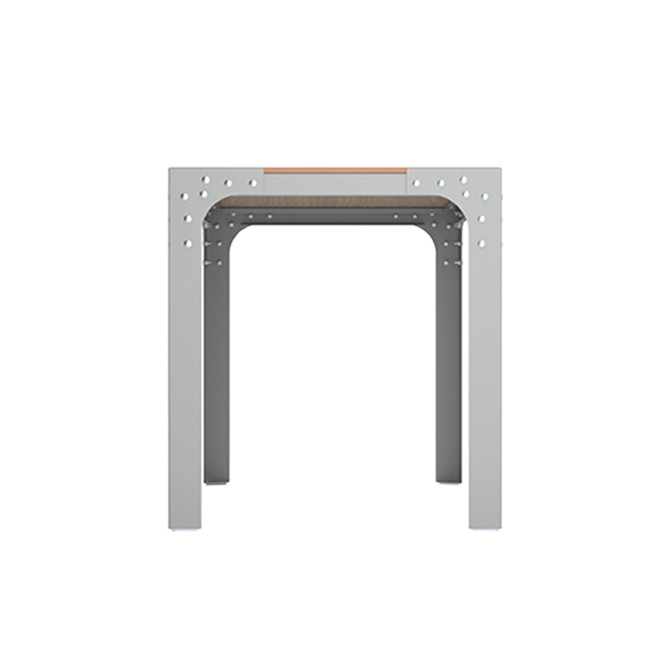 Rectangle Table Boldo Metal / HPL Handle + Parasol Hole - 8places - anthracite 7016 / clear chene