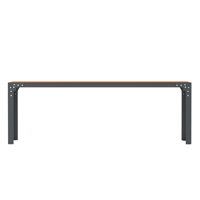 Rectangle Table Boldo Metal / HPL Handle + Parasol Hole - 8places - anthracite 7016 / clear chene