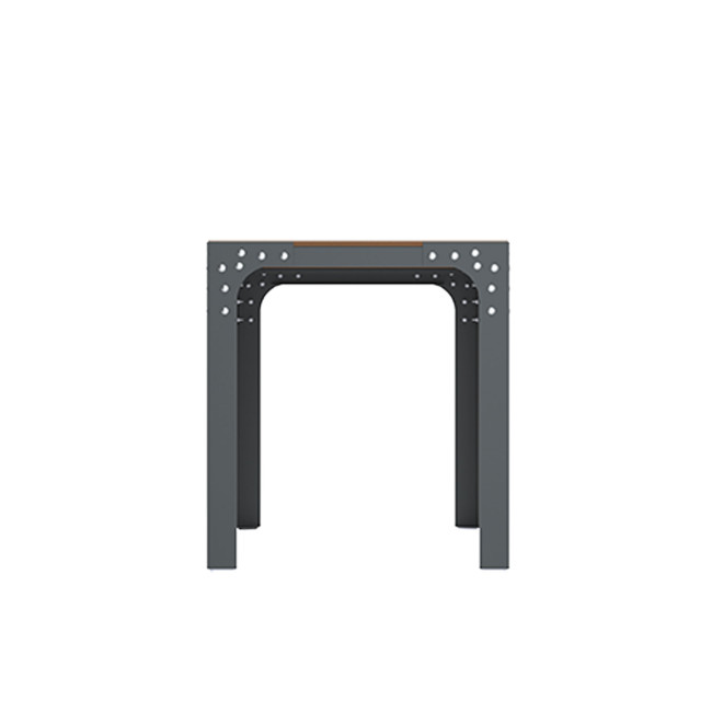 Rectangle Table Boldo Metal / HPL Handle + Parasol Hole - 8places - anthracite 7016 / clear chene