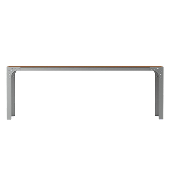 Rectangle Table Boldo Metal / HPL Handle + Parasol Hole - 8places - anthracite 7016 / clear chene