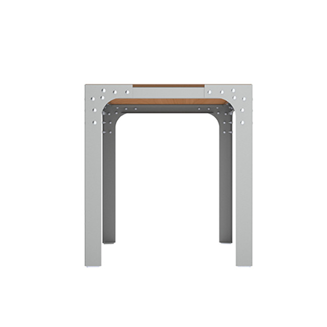 Rectangle Table Boldo Metal / HPL Handle + Parasol Hole - 8places - anthracite 7016 / clear chene