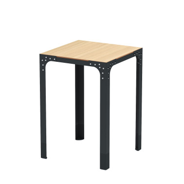 Metal Boldo High Square Table / HPL HPL Tailler - 4places - anthracite 7016 / cheen clear