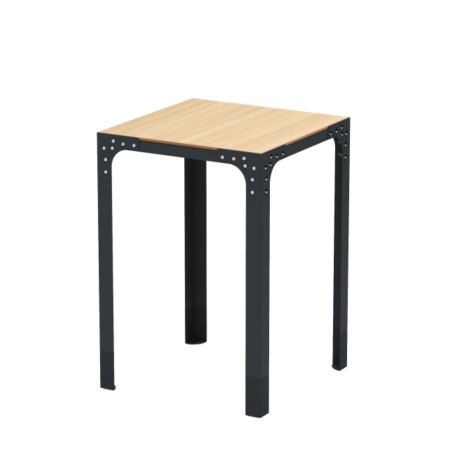 Metal Boldo High Square Table / HPL HPL Tailler - 4places - anthracite 7016 / cheen clear