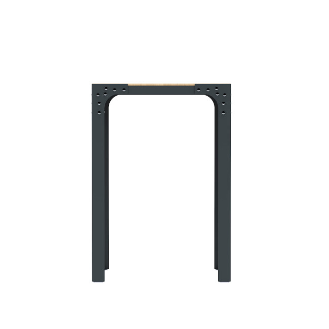 Metal Boldo High Square Table / HPL HPL Tailler - 4places - anthracite 7016 / cheen clear