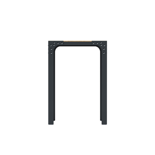 Metal Boldo High Square Table / HPL HPL Tailler - 4places - anthracite 7016 / cheen clear