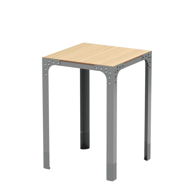 Metal Boldo High Square Table / HPL HPL Tailler - 4places - anthracite 7016 / cheen clear