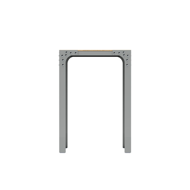 Metal Boldo High Square Table / HPL HPL Tailler - 4places - anthracite 7016 / cheen clear