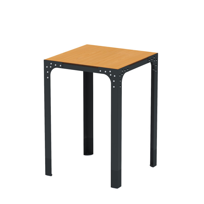 Metal Boldo High Square Table / HPL HPL Tailler - 4places - anthracite 7016 / cheen clear