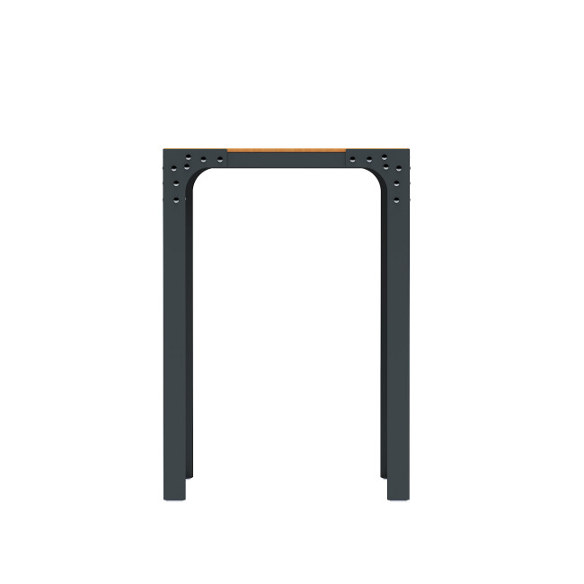 Metal Boldo High Square Table / HPL HPL Tailler - 4places - anthracite 7016 / cheen clear