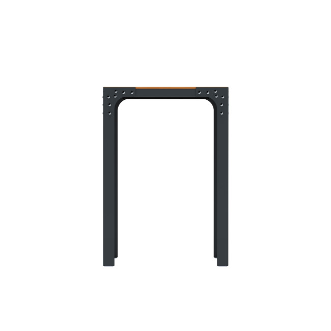 Metal Boldo High Square Table / HPL HPL Tailler - 4places - anthracite 7016 / cheen clear