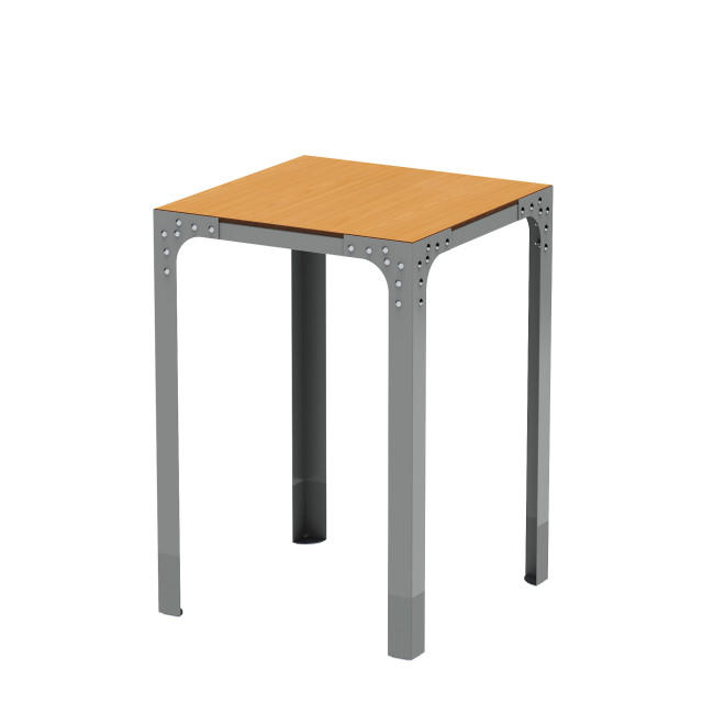 Metal Boldo High Square Table / HPL HPL Tailler - 4places - anthracite 7016 / cheen clear