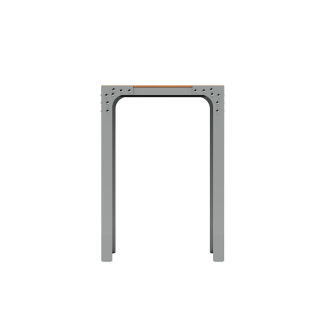 Metal Boldo High Square Table / HPL HPL Tailler - 4places - anthracite 7016 / cheen clear