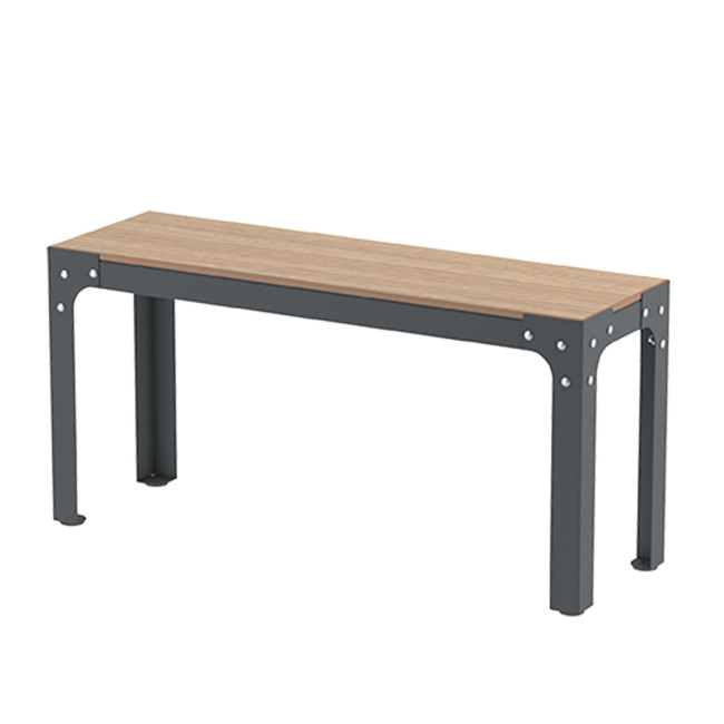 Metal Boldo Bank / HPL - 2places - anthracite 7016 / clear chene