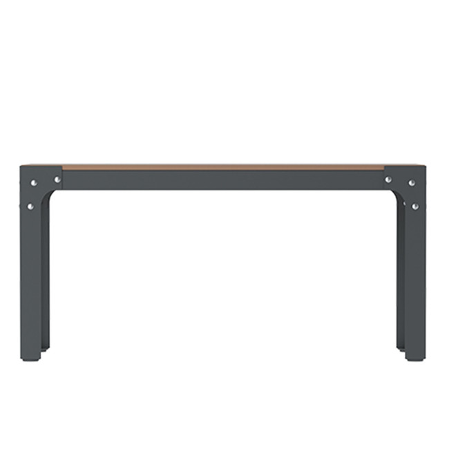 Metal Boldo Bank / HPL - 2places - anthracite 7016 / clear chene