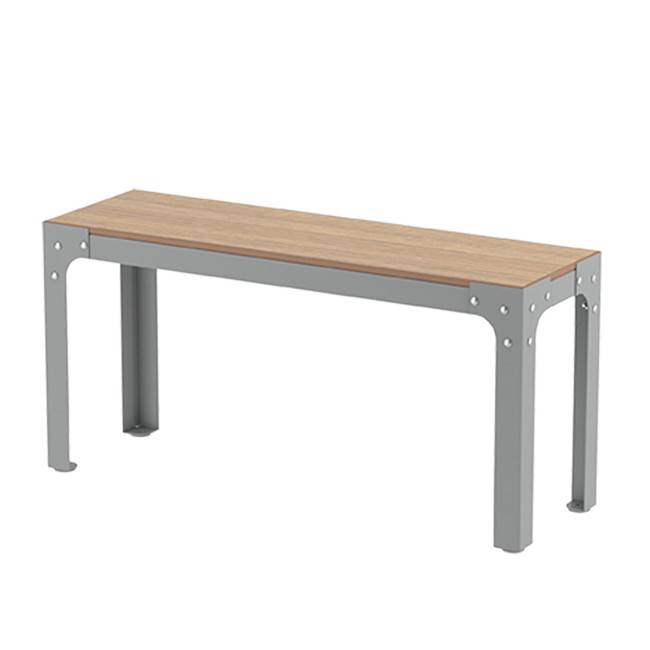 Metal Boldo Bank / HPL - 2places - anthracite 7016 / clear chene
