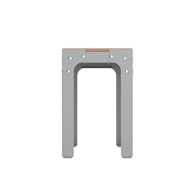 Metal Boldo Bank / HPL - 2places - anthracite 7016 / clear chene