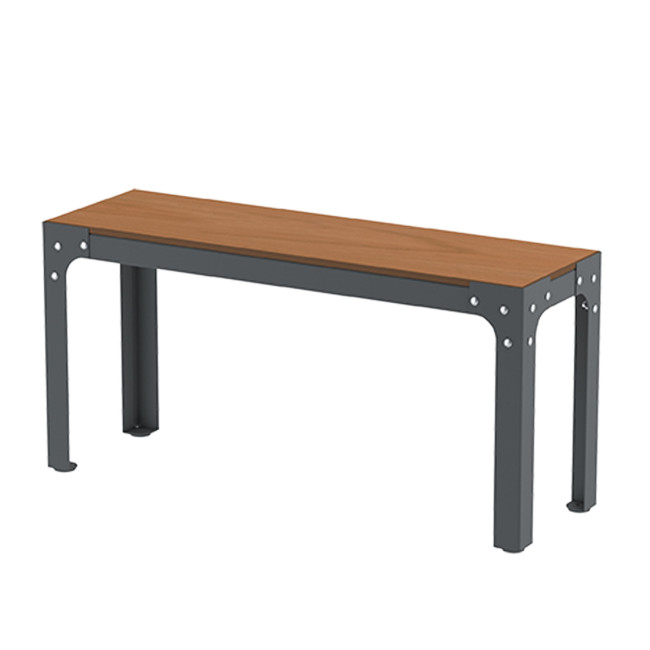 Metal Boldo Bank / HPL - 2places - anthracite 7016 / clear chene