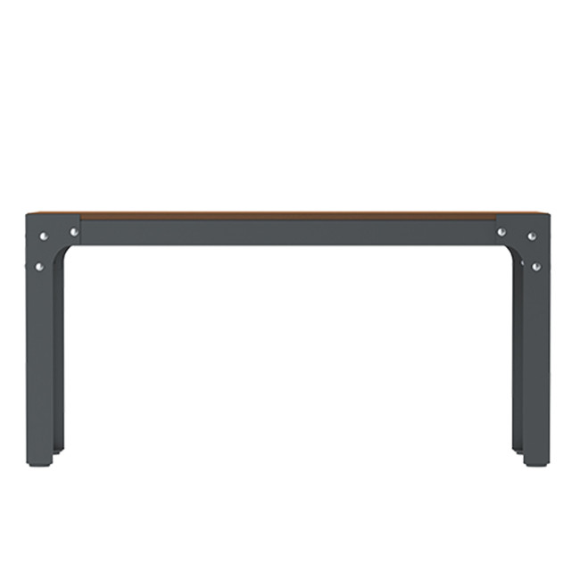 Metal Boldo Bank / HPL - 2places - anthracite 7016 / clear chene