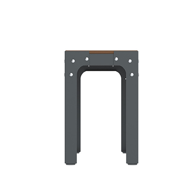 Metal Boldo Bank / HPL - 2places - anthracite 7016 / clear chene