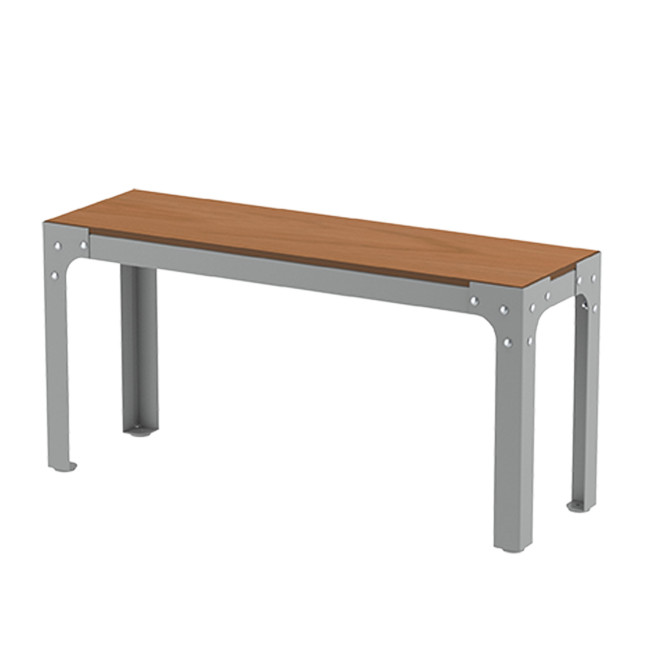 Metal Boldo Bank / HPL - 2places - anthracite 7016 / clear chene