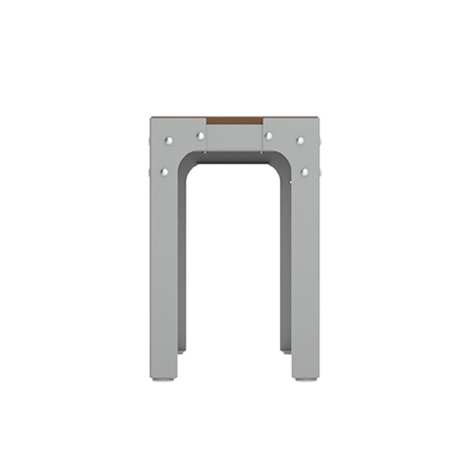 Metal Boldo Bank / HPL - 2places - anthracite 7016 / clear chene