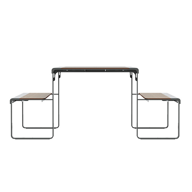 Rectangle Table + Built-in Banquettes 6 Places ACCI Metal / HPL HPL + PARASH Hole - Anthracite 7016 / CHEEN CLAI