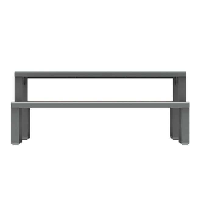 Rectangle Table + Built-in Banquettes 6 Places ACCI Metal / HPL HPL + PARASH Hole - Anthracite 7016 / CHEEN CLAI