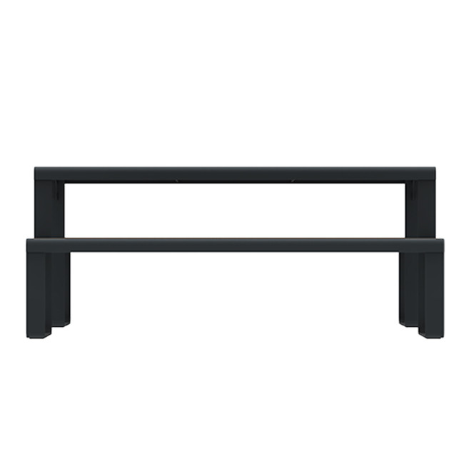 Rectangle Table + Built-in Banquettes 6 Places ACCI Metal / HPL HPL + PARASH Hole - Anthracite 7016 / CHEEN CLAI