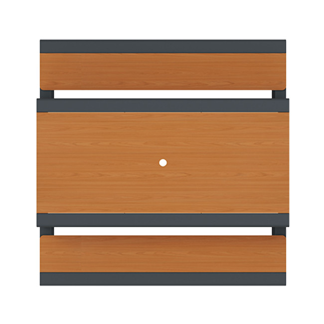 Rectangle Table + Built-in Banquettes 6 Places ACCI Metal / HPL HPL + PARASH Hole - Anthracite 7016 / CHEEN CLAI