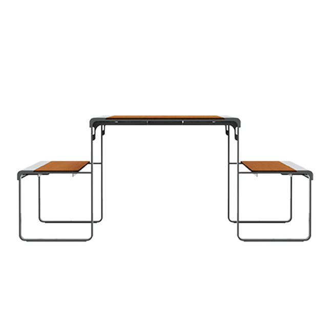 Rectangle Table + Built-in Banquettes 6 Places ACCI Metal / HPL HPL + PARASH Hole - Anthracite 7016 / CHEEN CLAI