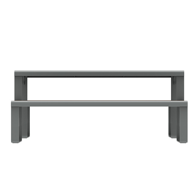Rectangle Table + Built-in Banquettes 6 Places ACCI Metal / HPL HPL + PARASH Hole - Anthracite 7016 / CHEEN CLAI